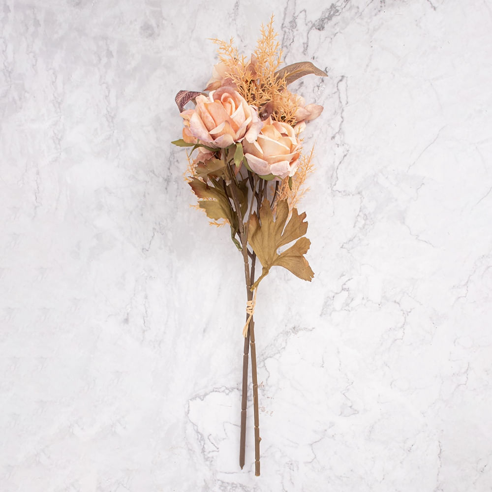 Pack de 2 Ramos Rosas Artificiales Marrón