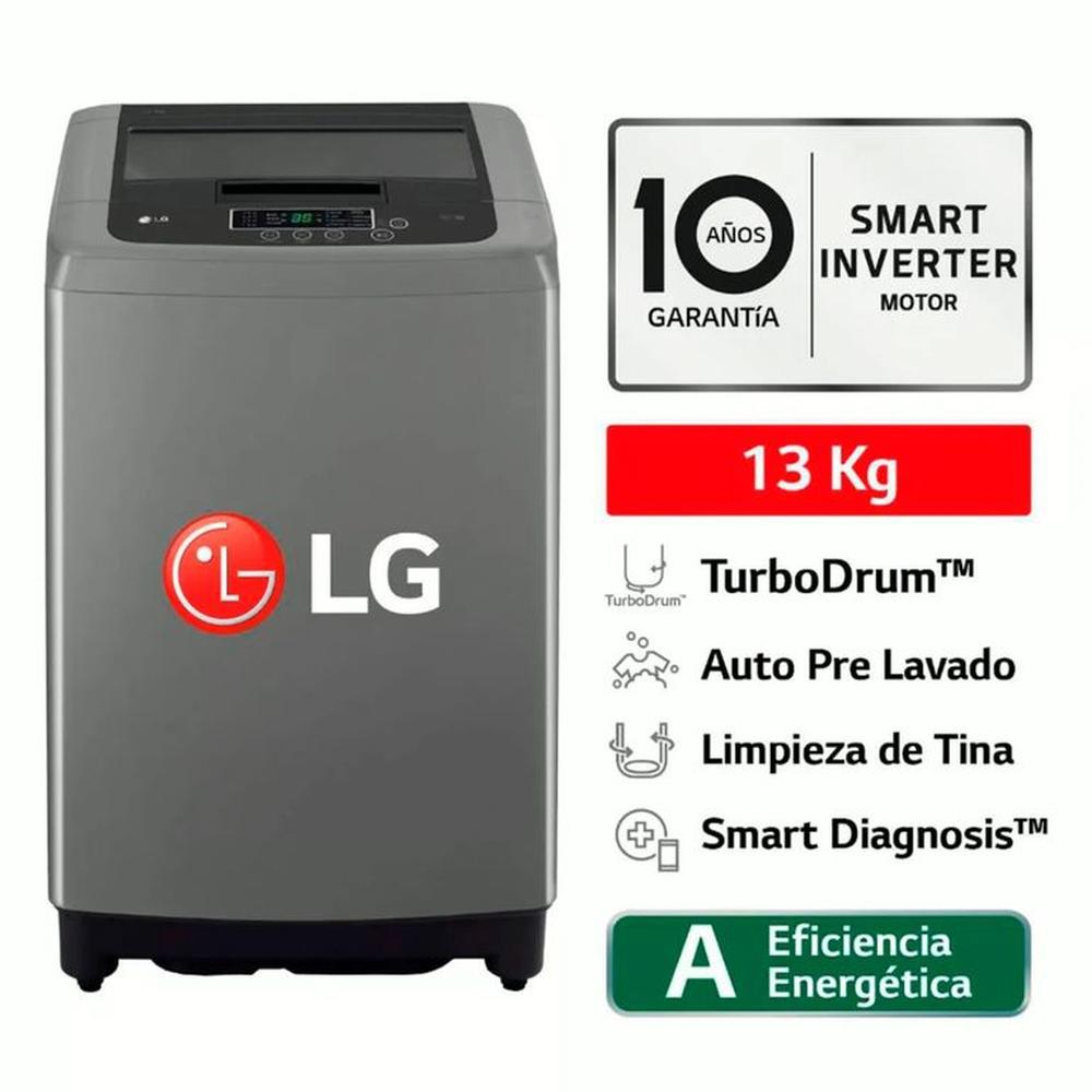 LAVADORA LG - WT13BPBK 13KG CARGA SUPERIOR NEGRO CLARO