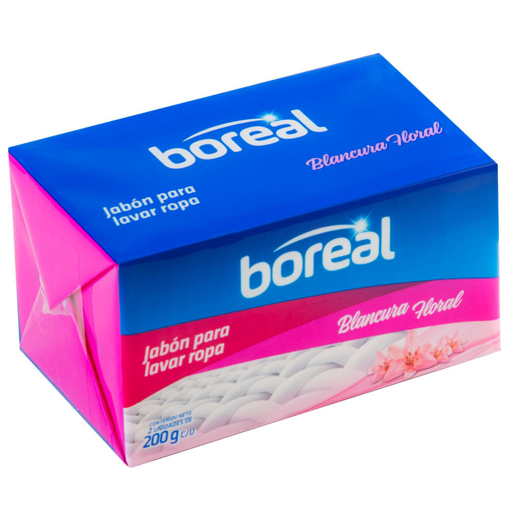 Jabón en Barra BOREAL Blancura Floreal 200g Paquete 2un