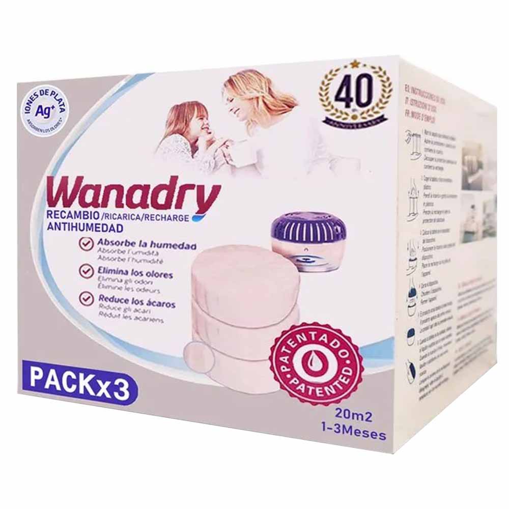 Deshumedecedor en Tableta WANADRY Repuesto Caja 3un