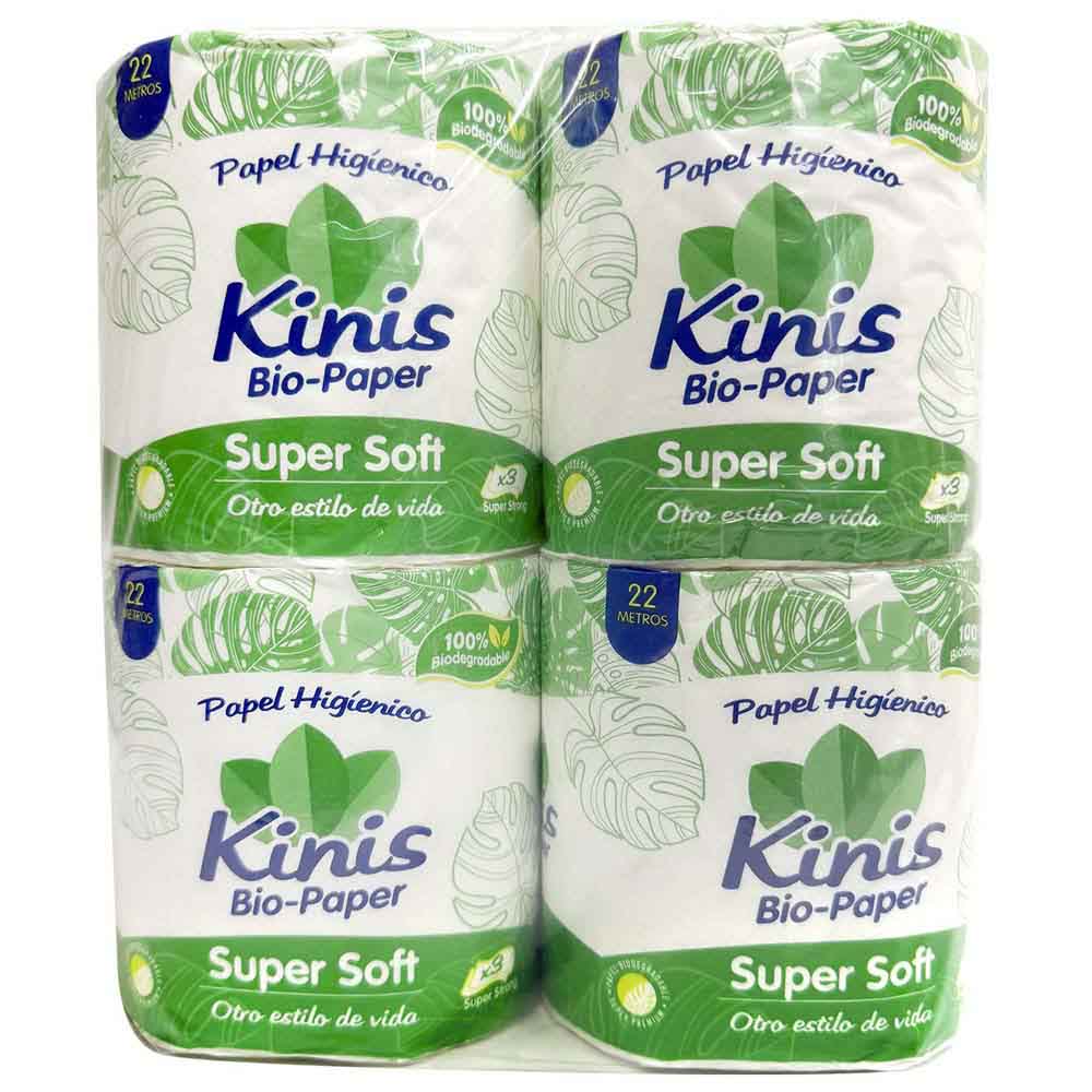 Papel Higiénico KINIS Biodegradable Paquete 4un