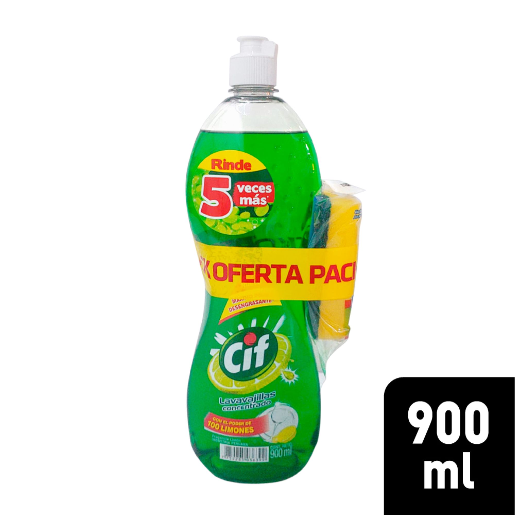 Pack Lavavajilla Líquida CIF Botella 900 ml + Esponja