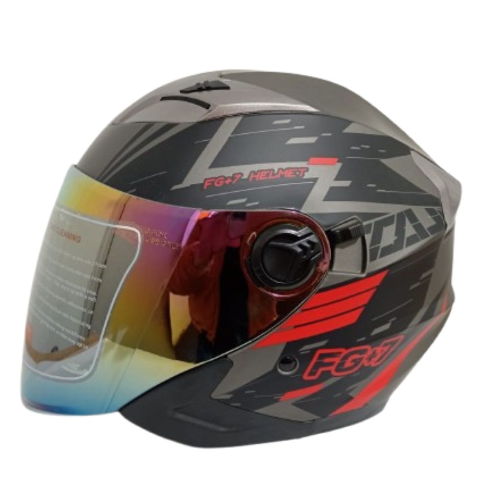 Casco de Moto Abierto Open Face Bactor en Rojo | Estilo y Seguridad / Talla L
