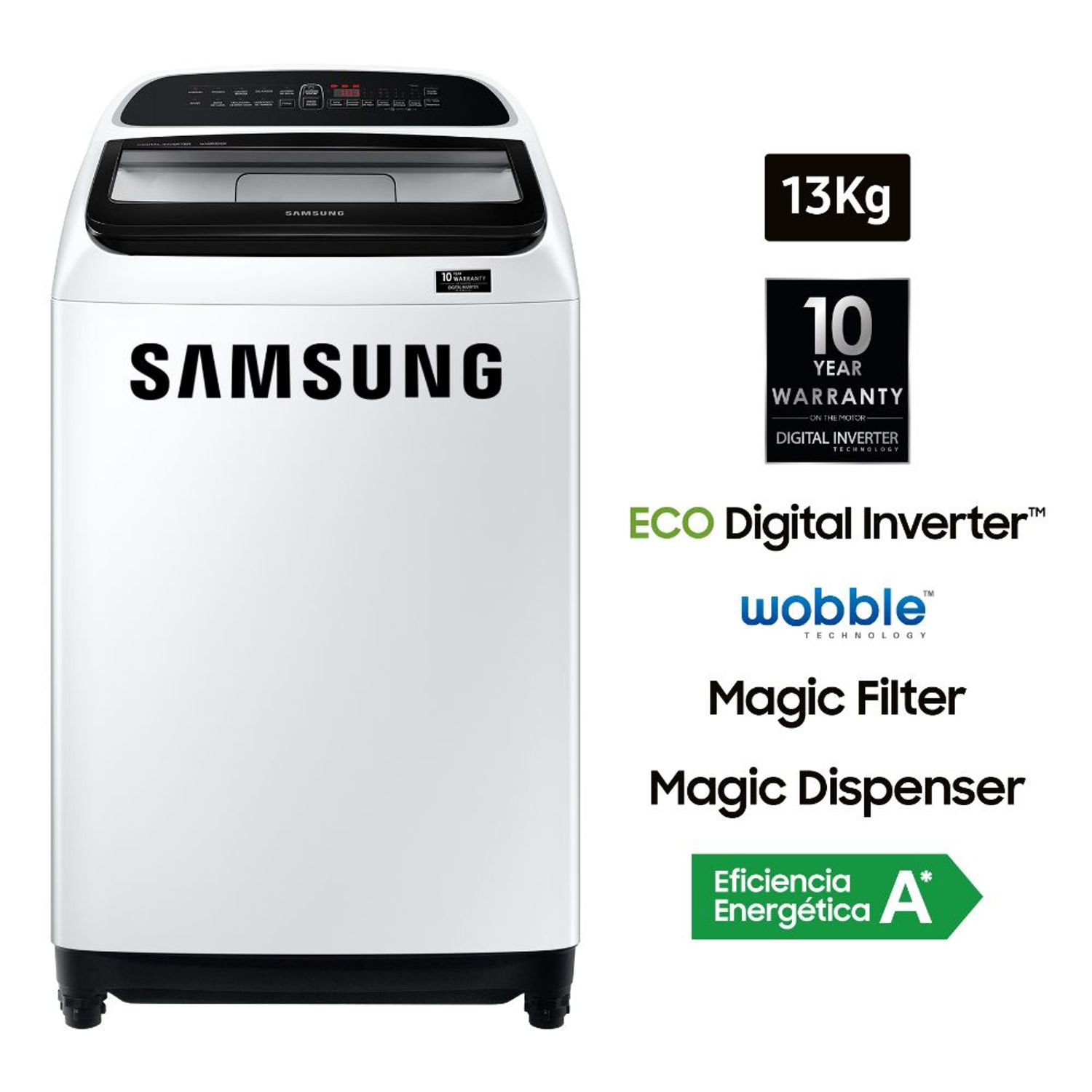 lavadora samsung wobble wa13t5260bw pe 13kg