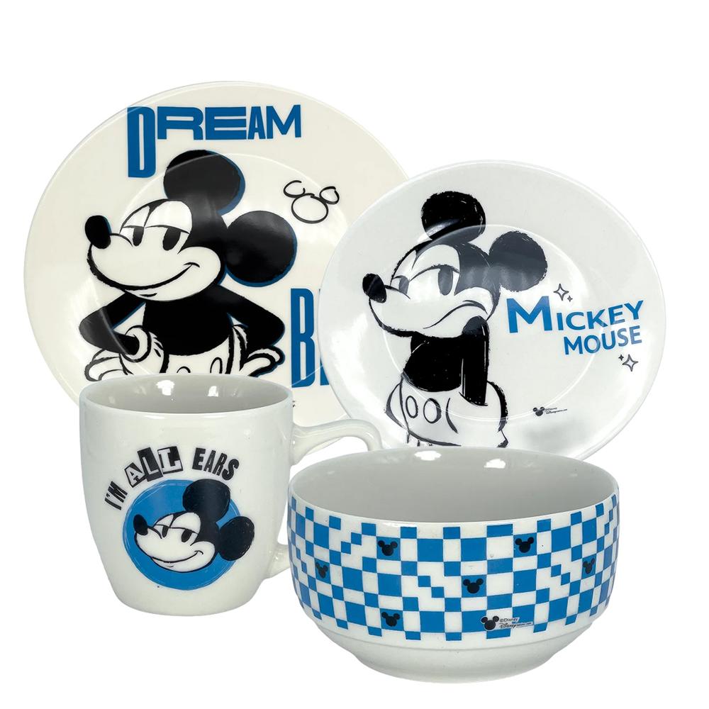 Set de Vajillas Mickey Mouse Azul Disney 4 pzas