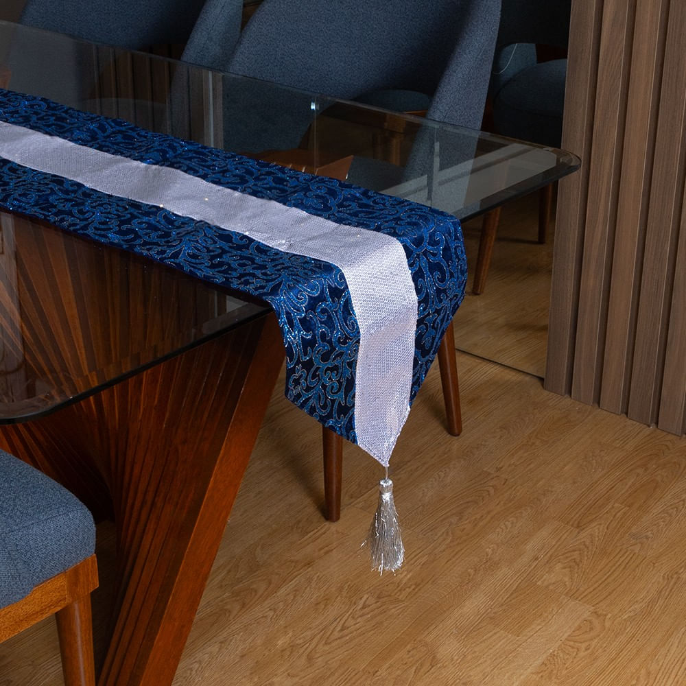 Camino Azul Y Plata De Poliester