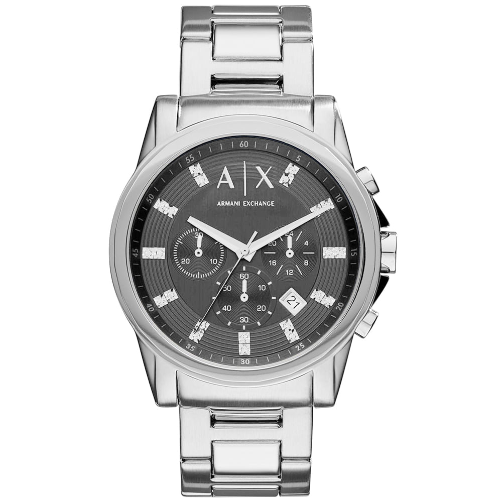 Reloj Armani Exchange Outerbanks AX2092 Fecha Cronómetro Acero Inoxidable Dial Gris