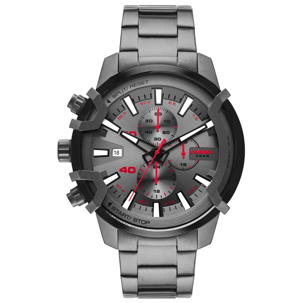 Reloj Diesel Griffed DZ4586 Fecha Cronómetro Acero Inoxidable Gunmetal
