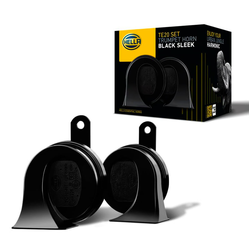 Claxon Hella Caracol 12v 110dB Te20 500Hz Super Tono Negro