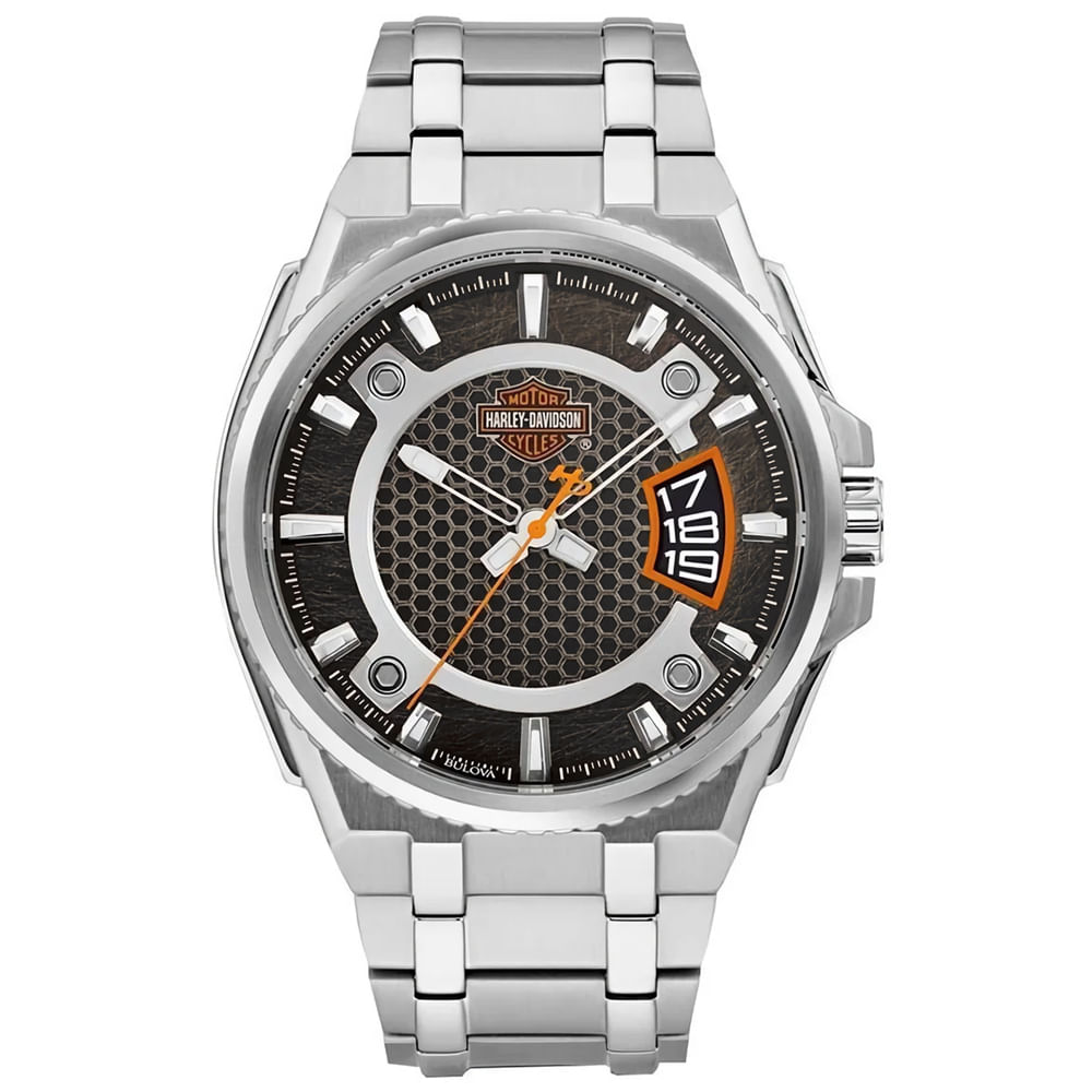Reloj Bulova Harley Davidson 76B180 Edición Limitada Fecha Acero Inoxidable