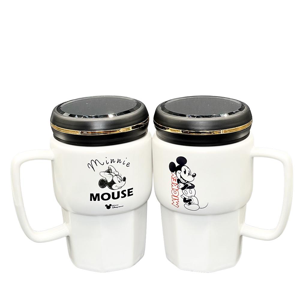 Set Mug Mickey y Minnie Colección Disney Tapa 400 ml 2 Pzas