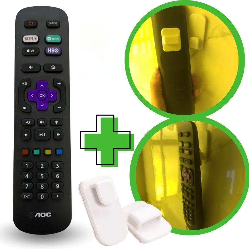 Control Remoto Aoc Roku Smart Tv + Soporte