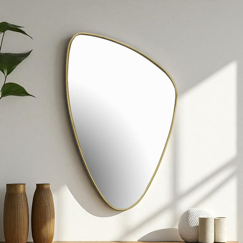 Espejo Irregular 50 Cm Dorado Metal