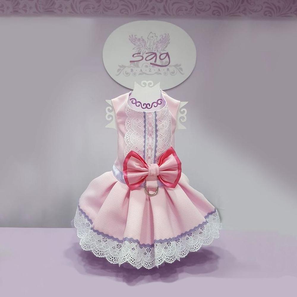 VESTIDO ENSUEÑO ROSADO TALLA XS ESTILO CHIC PARA TU PET