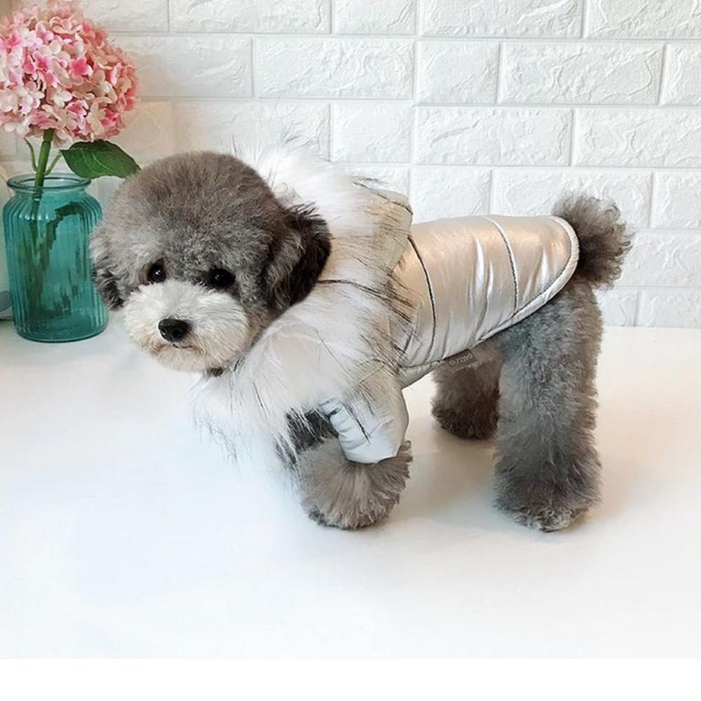 CASACA TÉRMICA ACOLCHADA PLATEADA PARA MASCOTAS  TALLA XL