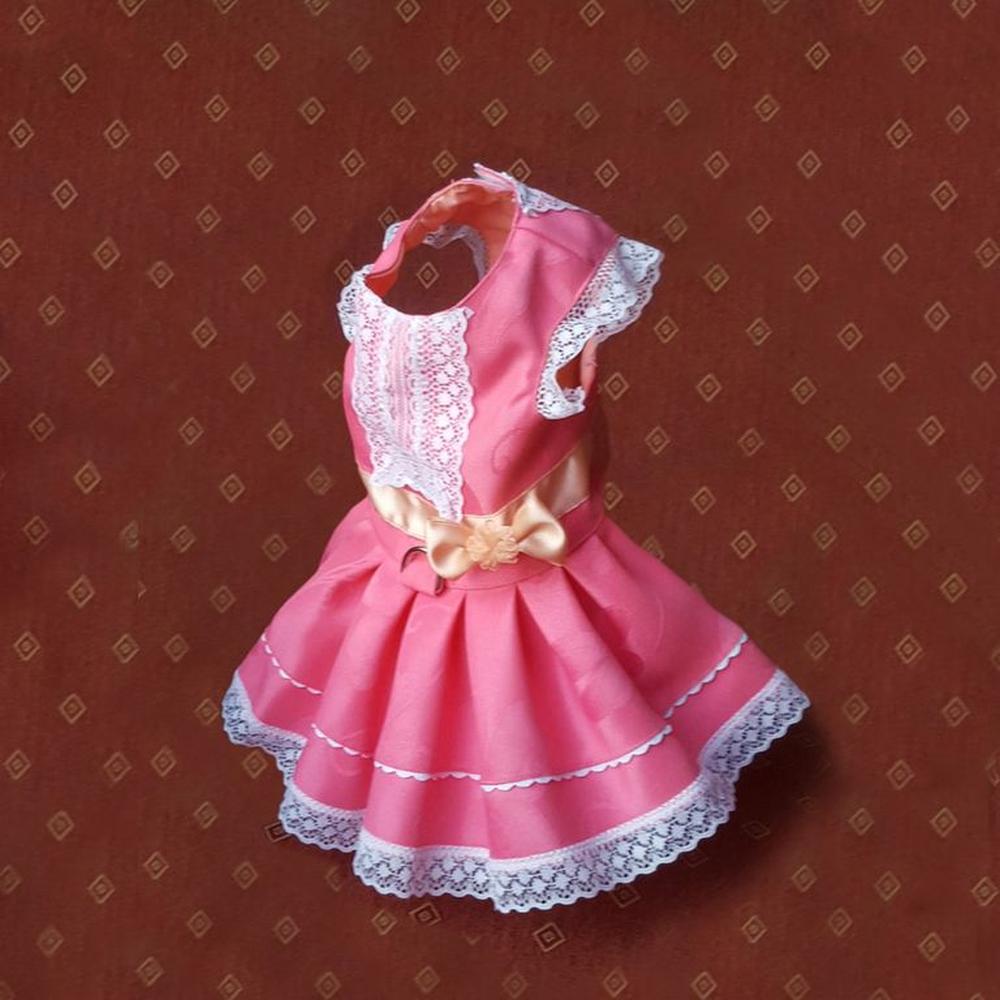 VESTIDO ROSADO DULCE Y LACE COLOR ROSADO TALLA M