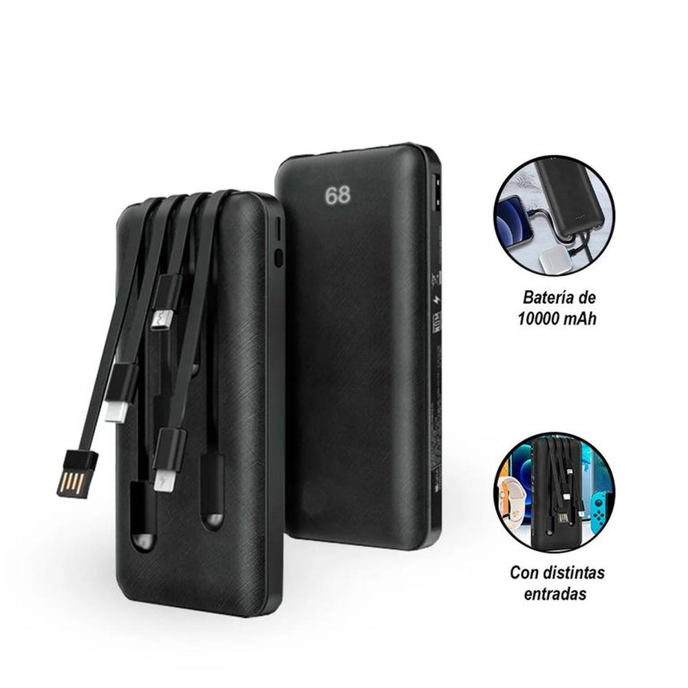 Bateria portatil power bank de 10,000 mAh - Multiples salidas.