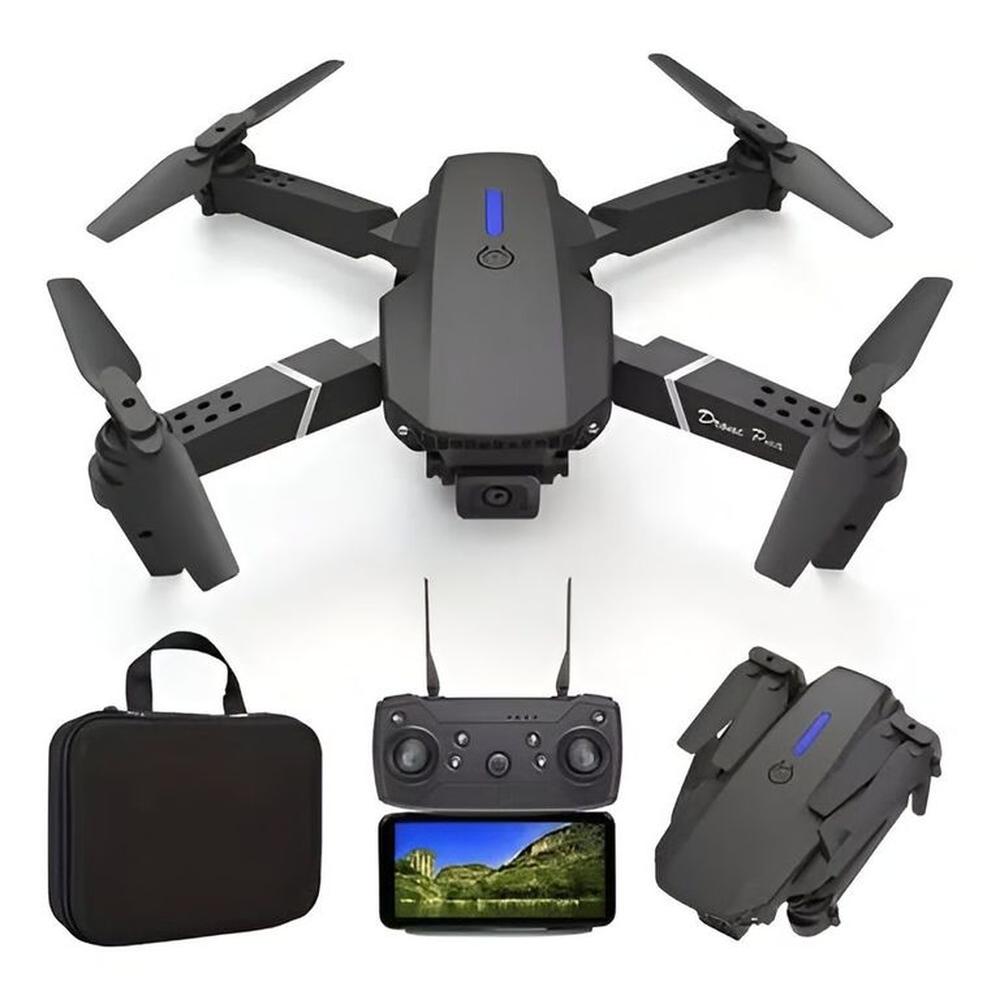 Drone E88 Pro con Doble Camara HD incluye Estuche y Repuestos