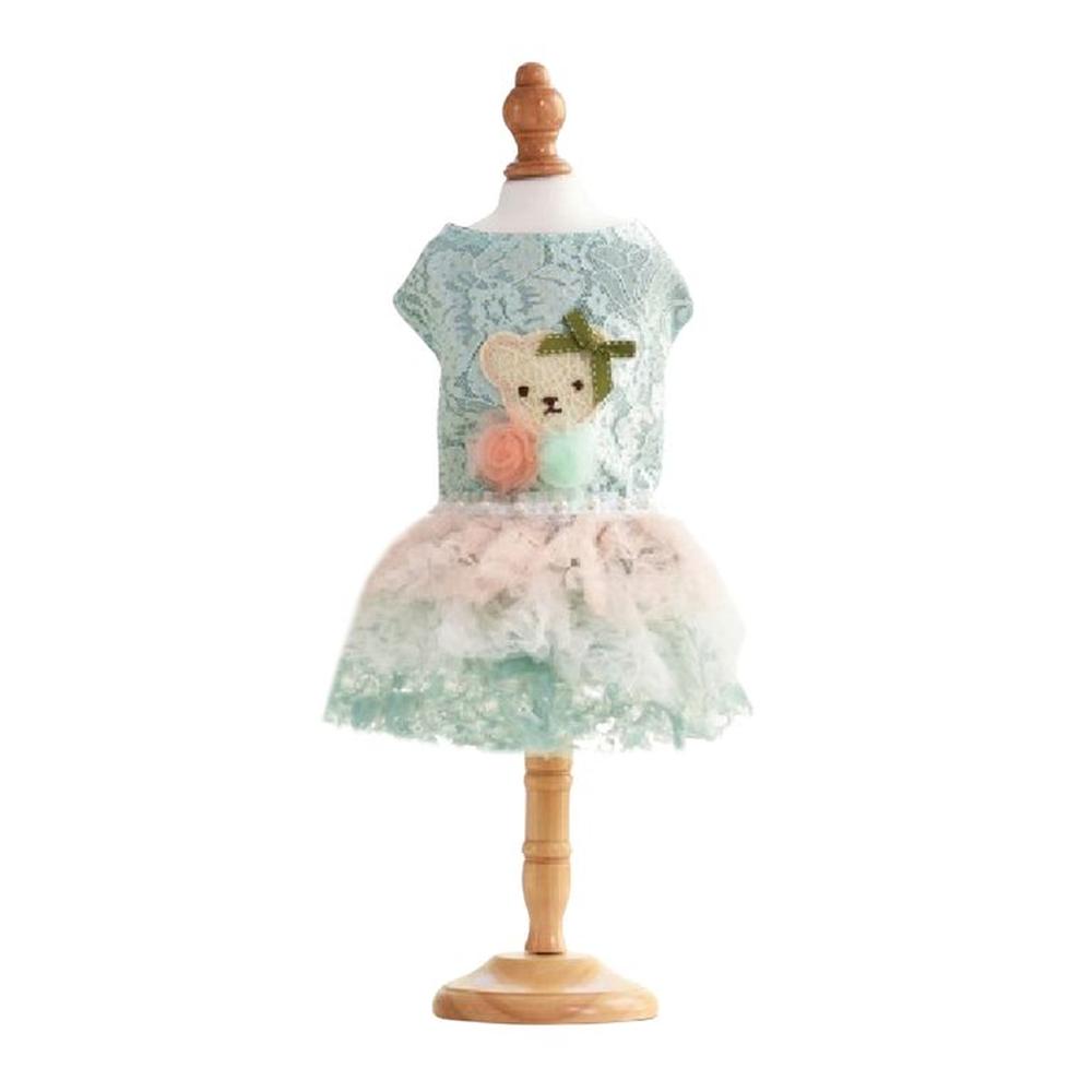 VESTIDO ENCAJE VERDE Y TUL  MASCOTAS PERRO TALLA XL