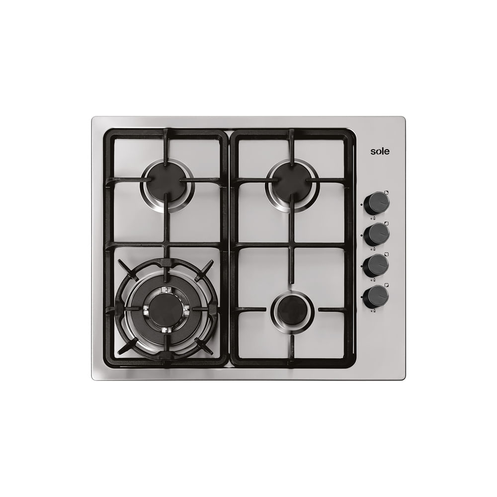 Encimera de Acero Inoxidable Sole 58 Cm c/Wok 4Hornillas