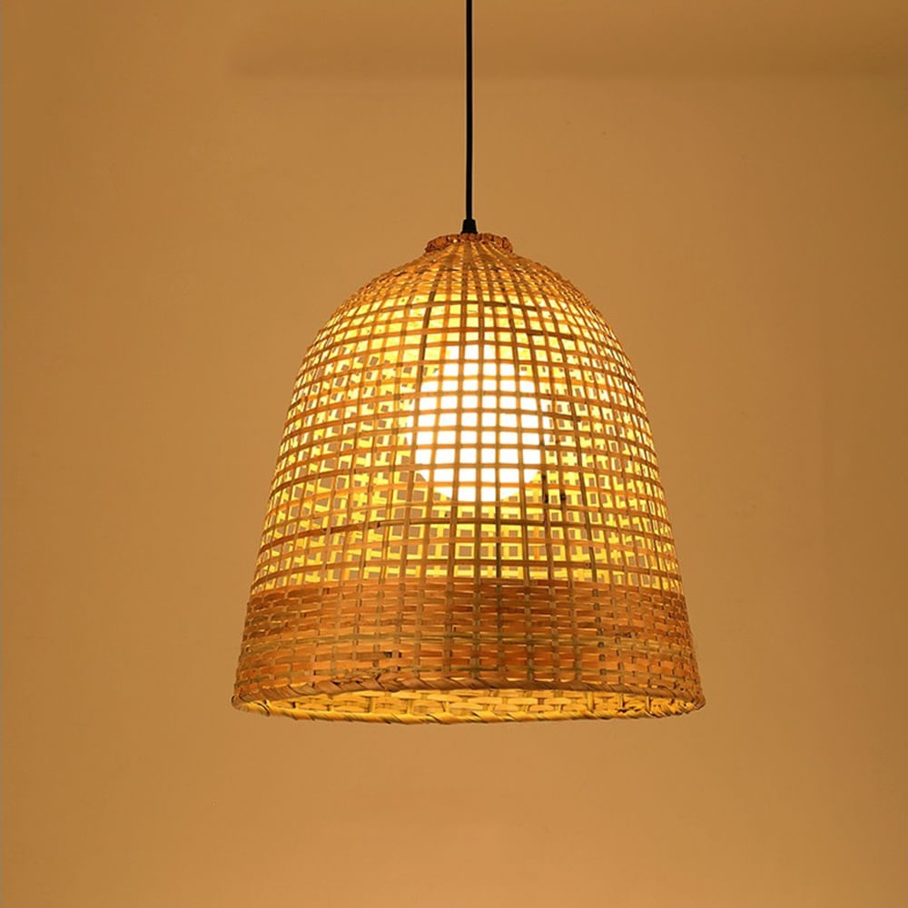 Lampara Colgante Bambú Cesto