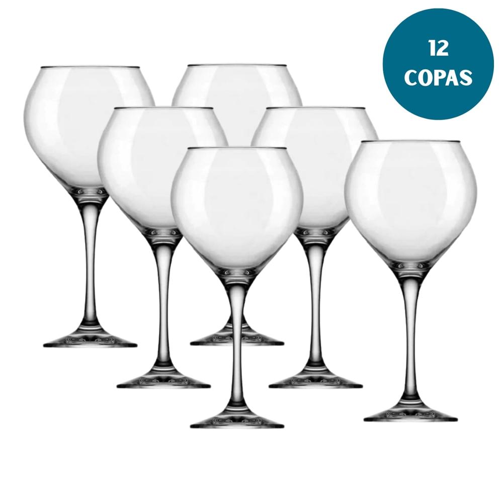 Copa Nadir Prestige 600ml Vidrio Resistente Gran Capacidad X12