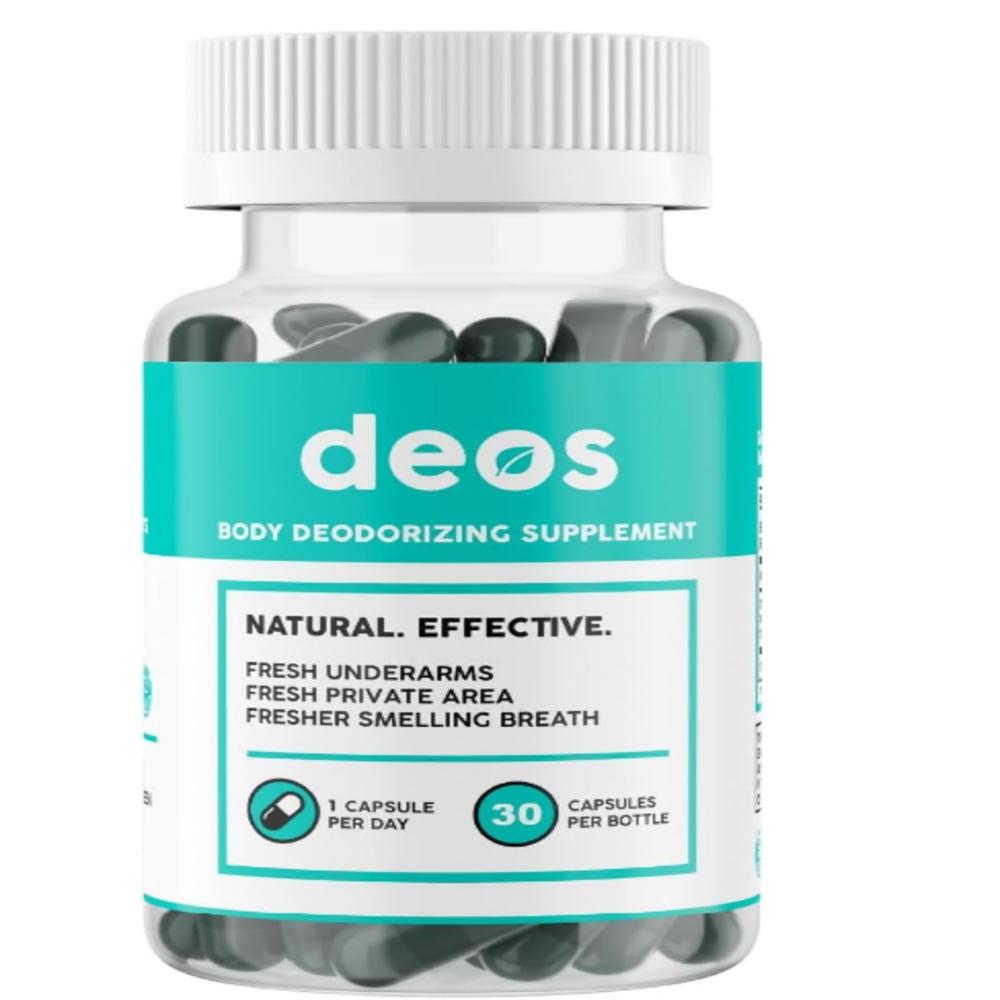 DEOS Suplemento Desodorante Interno Natural Control de Olores y Frescura Total 30 Cápsulas Veganas