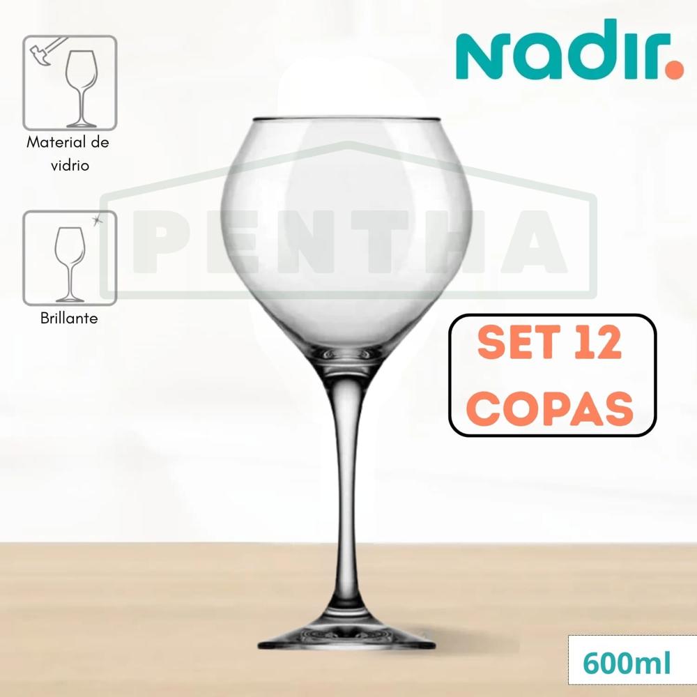 Copa Prestige 600ml para Vino Tinto, Sangría X 12 Copas Nadir
