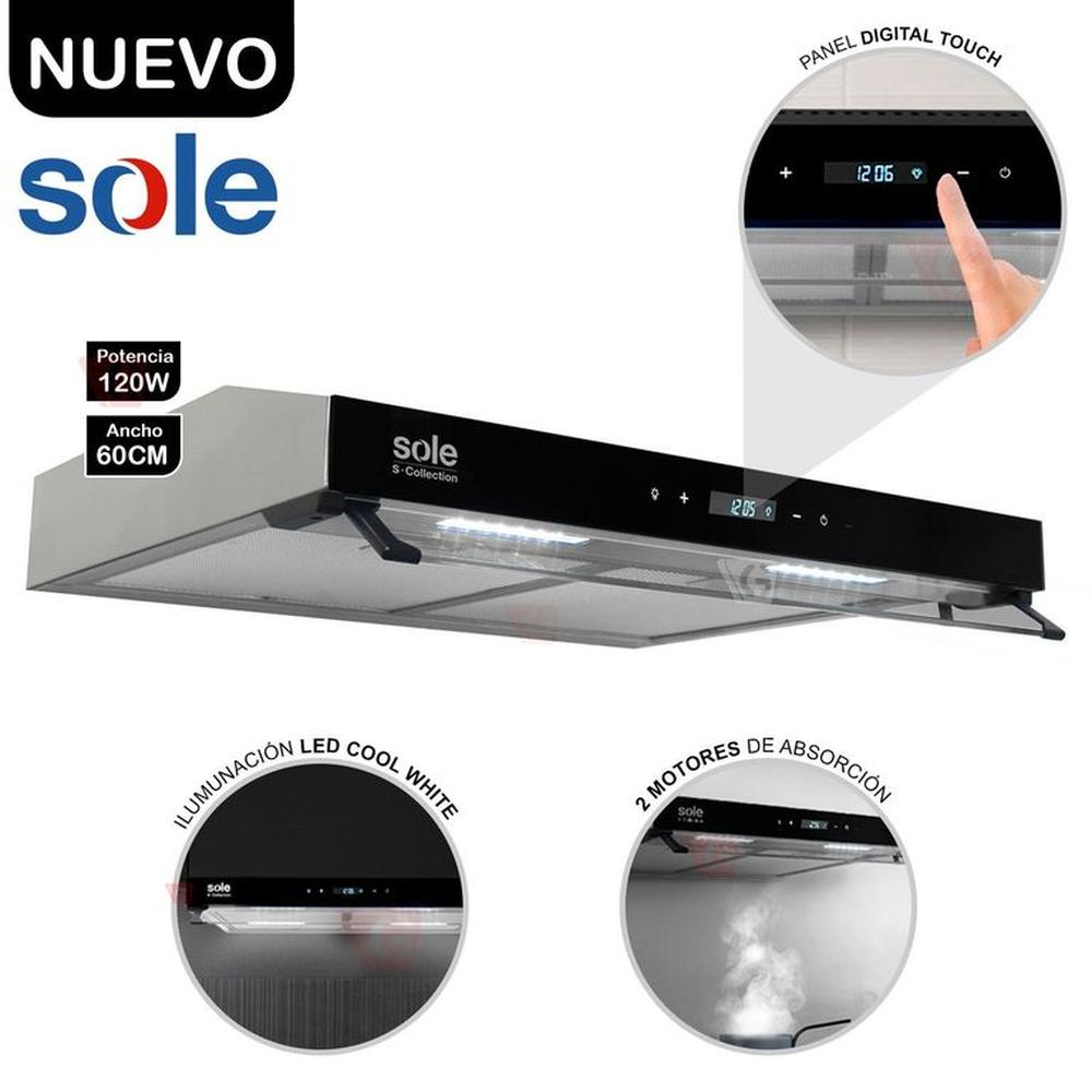 Campana Extractora Sole S-Collection Slim Inox 60cm TURE93CO