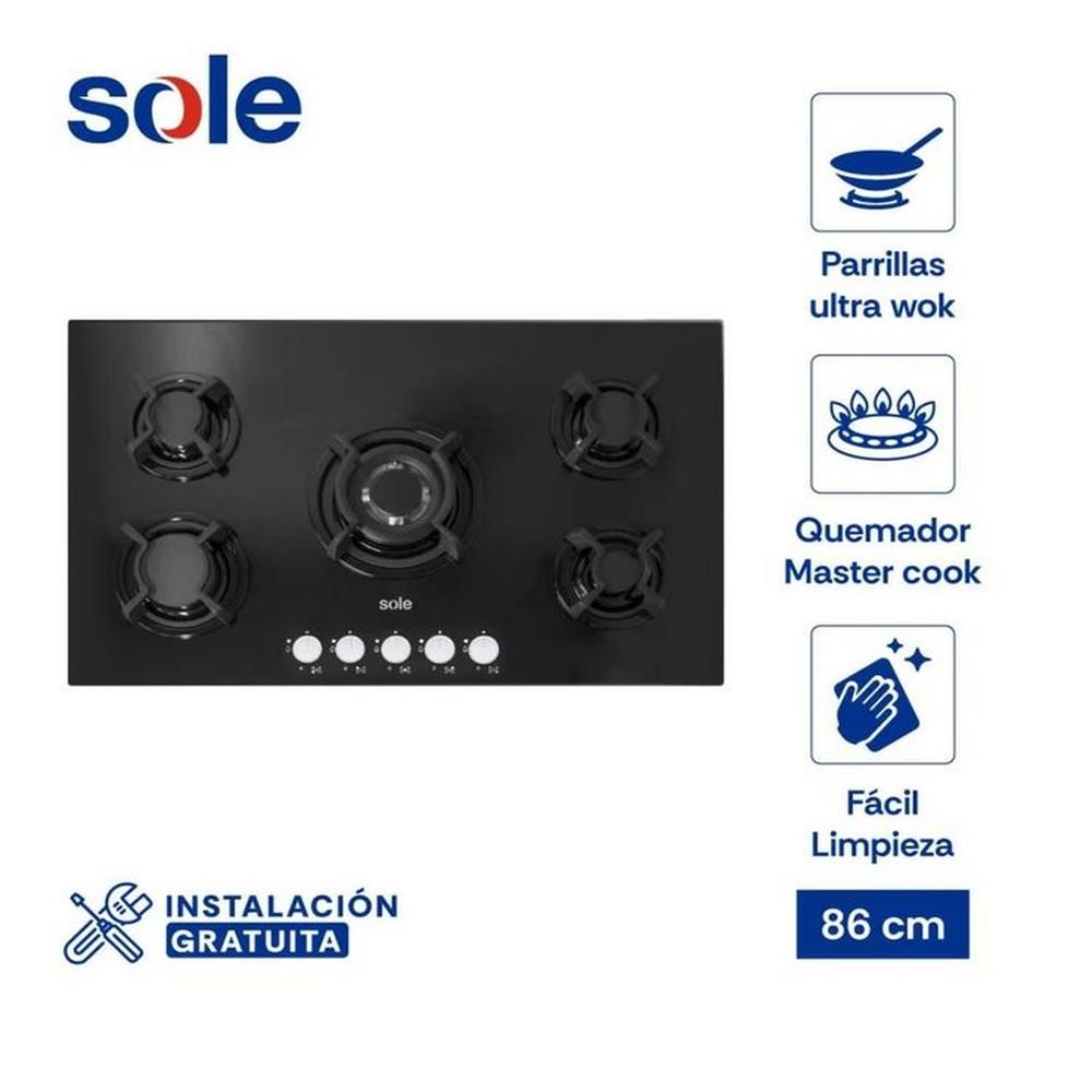 Encimera Vidrio Templado Sole GLP 86cm  SOLCO033