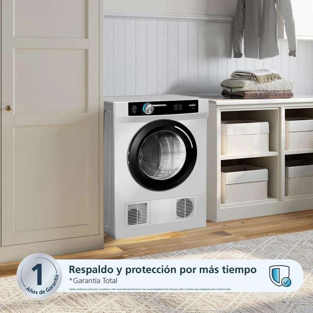 Secadora Eléctrica Carga Frontal 9kg Blanca Mabe SEM090VBBB0 Oechsle