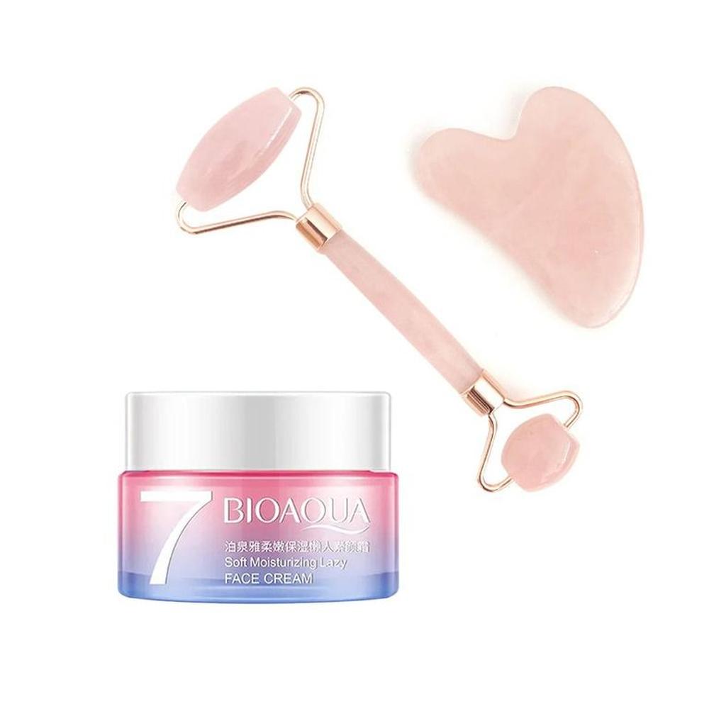 Crema Aclaradora V7 Bioaqua + Rodillo de Cuarzo Facial