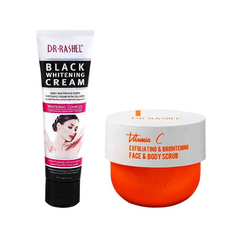 Crema Corporal Blanqueadora + Exfoliante Iluminador Vitamina C.