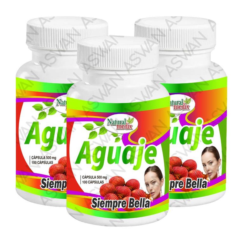 PACK DE 3 AGUAJE SIEMPRE BELLA 100 CAPSULAS - NATURAL MEDIX