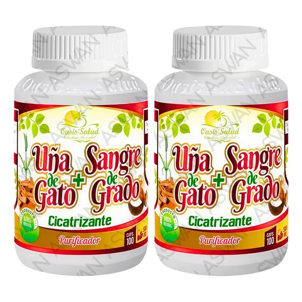 PACK DE 2 UÑA DE GATO + SANGRE DE GRADO 100 CAPSULAS - OASIS DE SALUD