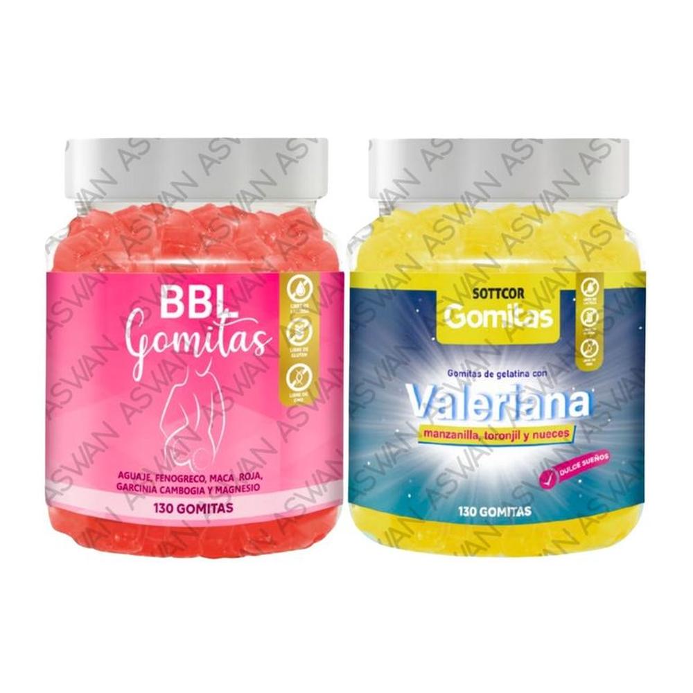 PACK ADULTO DE AGUAJE & VALERIANA 130 GOMITAS - SOTTCOR