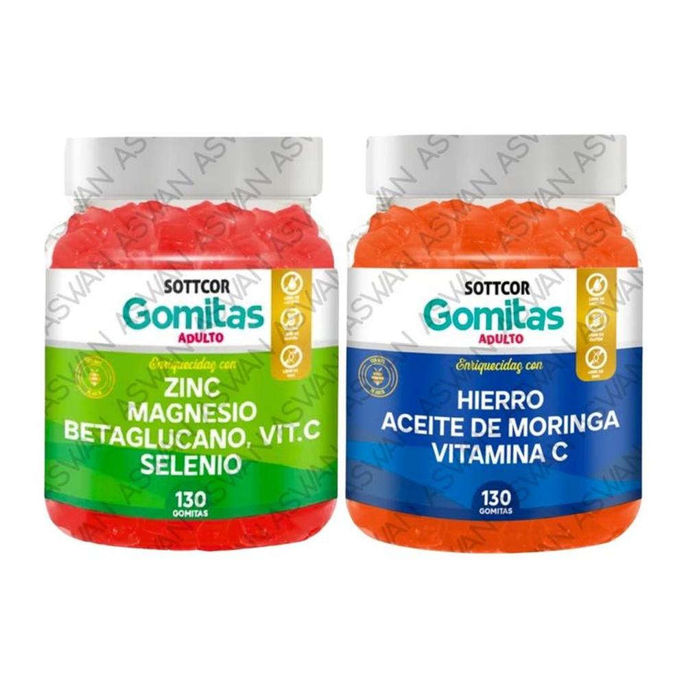 PACK ADULTO ZINC & HIERRO 130 GOMITAS - SOTTCOR