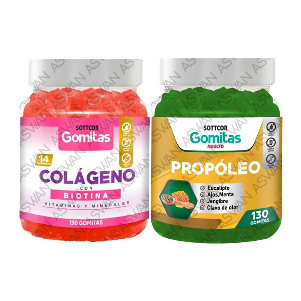 PACK ADULTO COLAGENO & PROPOLEO 130 GOMITAS - SOTTCOR