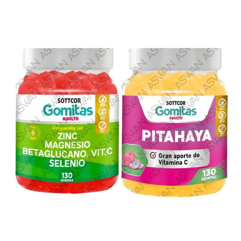 PACK ADULTO ZINC & PITAHAYA 130 GOMITAS - SOTTCOR