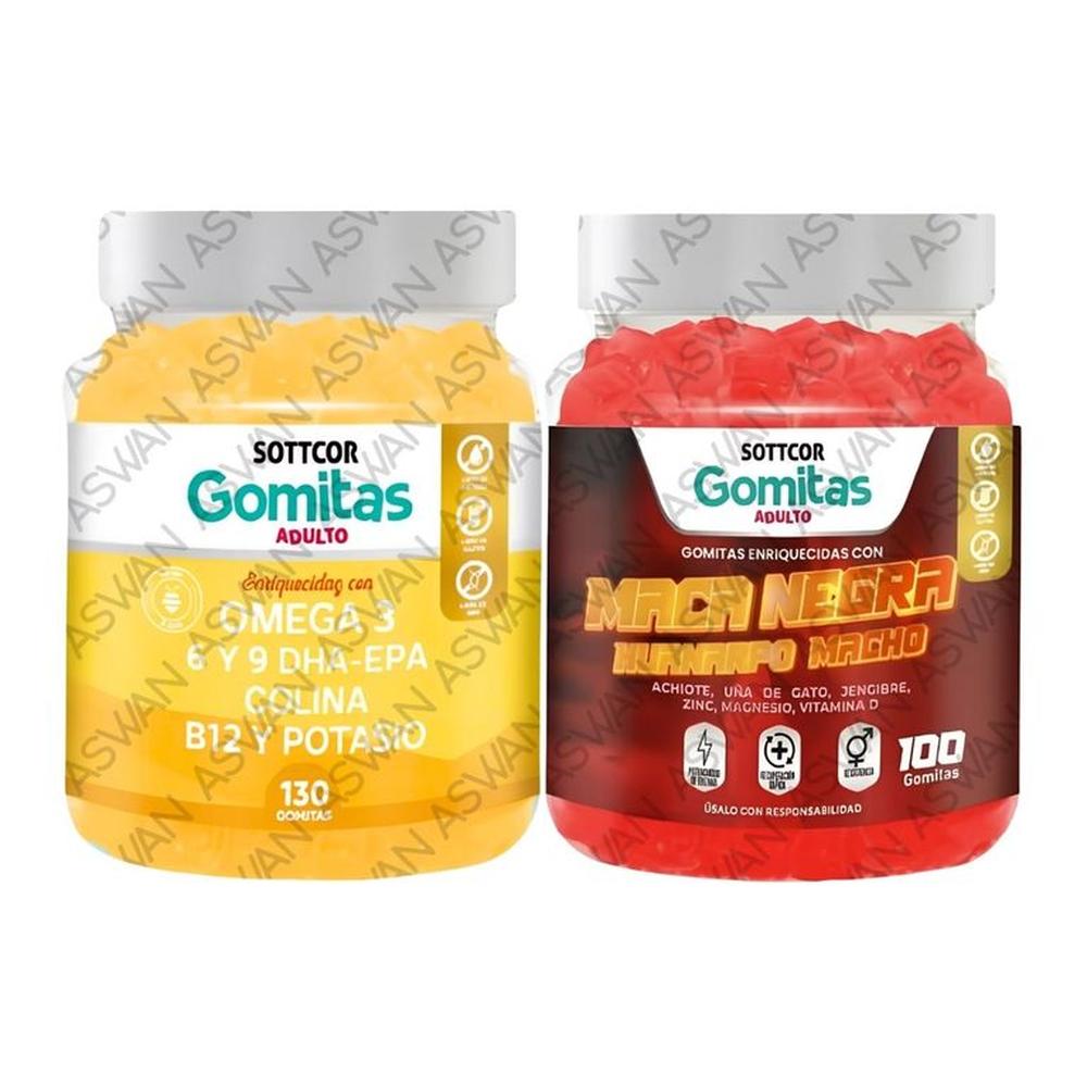 PACK ADULTO OMEGA 3 & MACA NEGRA 130 GOMITAS - SOTTCOR