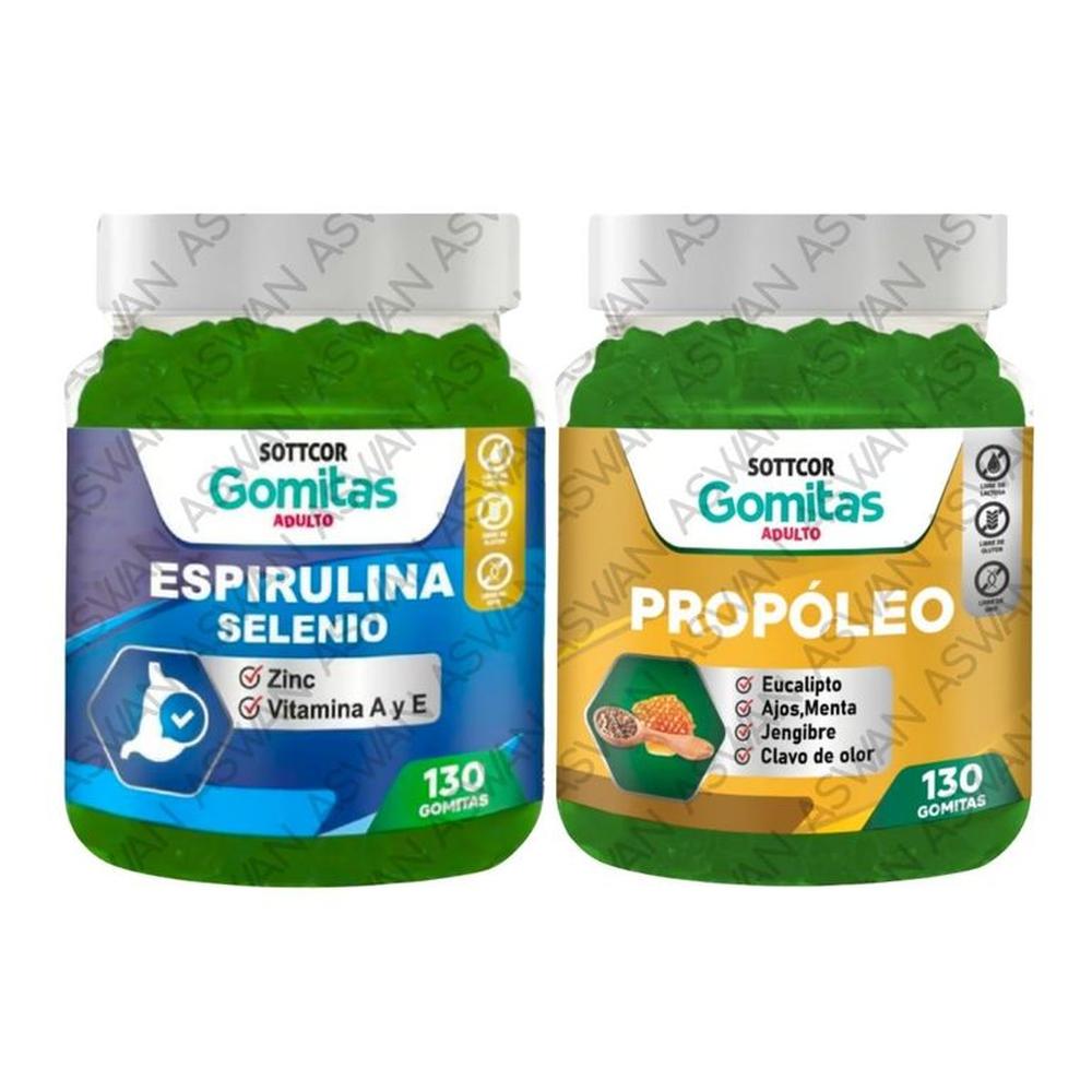PACK ADULTO ESPIRULINA & PROPOLEO 130 GOMITAS - SOTTCOR