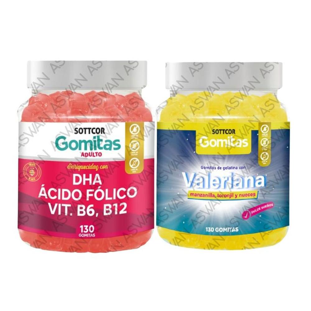 PACK ADULTO DHA & VALERIANA 130 GOMITAS - SOTTCOR