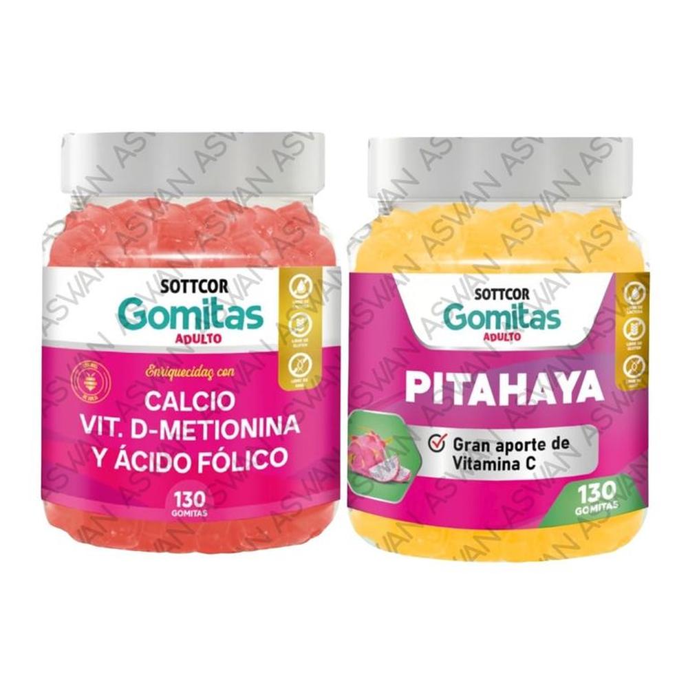 PACK ADULTO CALCIO & PITAHAYA 130 GOMITAS - SOTTCOR