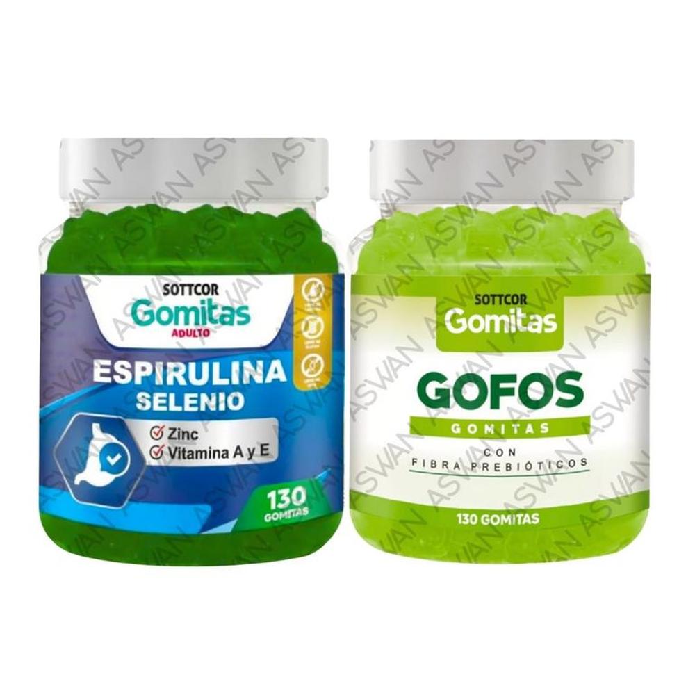 PACK ADULTO ESPIRULINA & GOFOS 130 GOMITAS - SOTTCOR