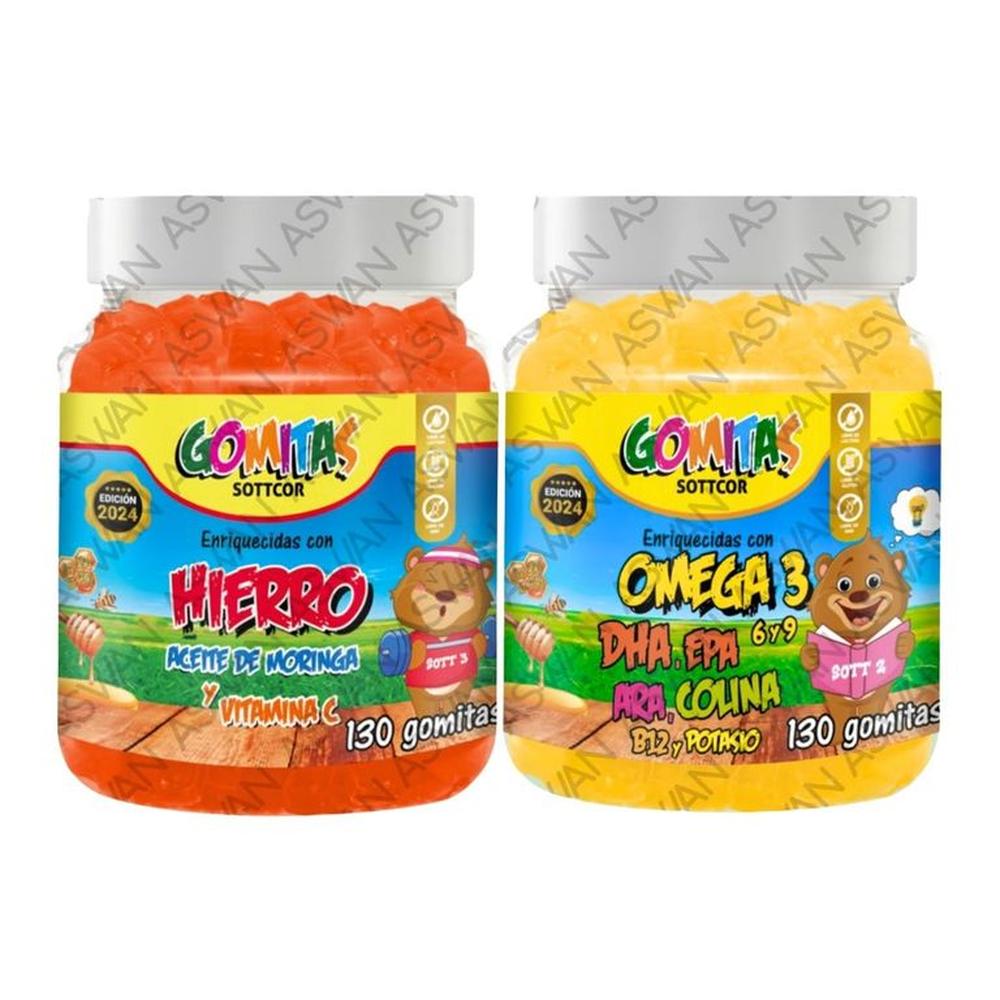 PACK NIÑOS DE HIERRO & OMEGA 3 130 GOMITAS - SOTTCOR