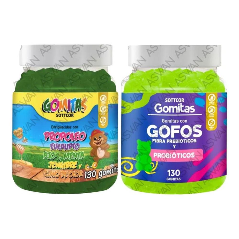 PACK NIÑOS DE PROPOLEO & GOFOS 130 GOMITAS - SOTTCOR