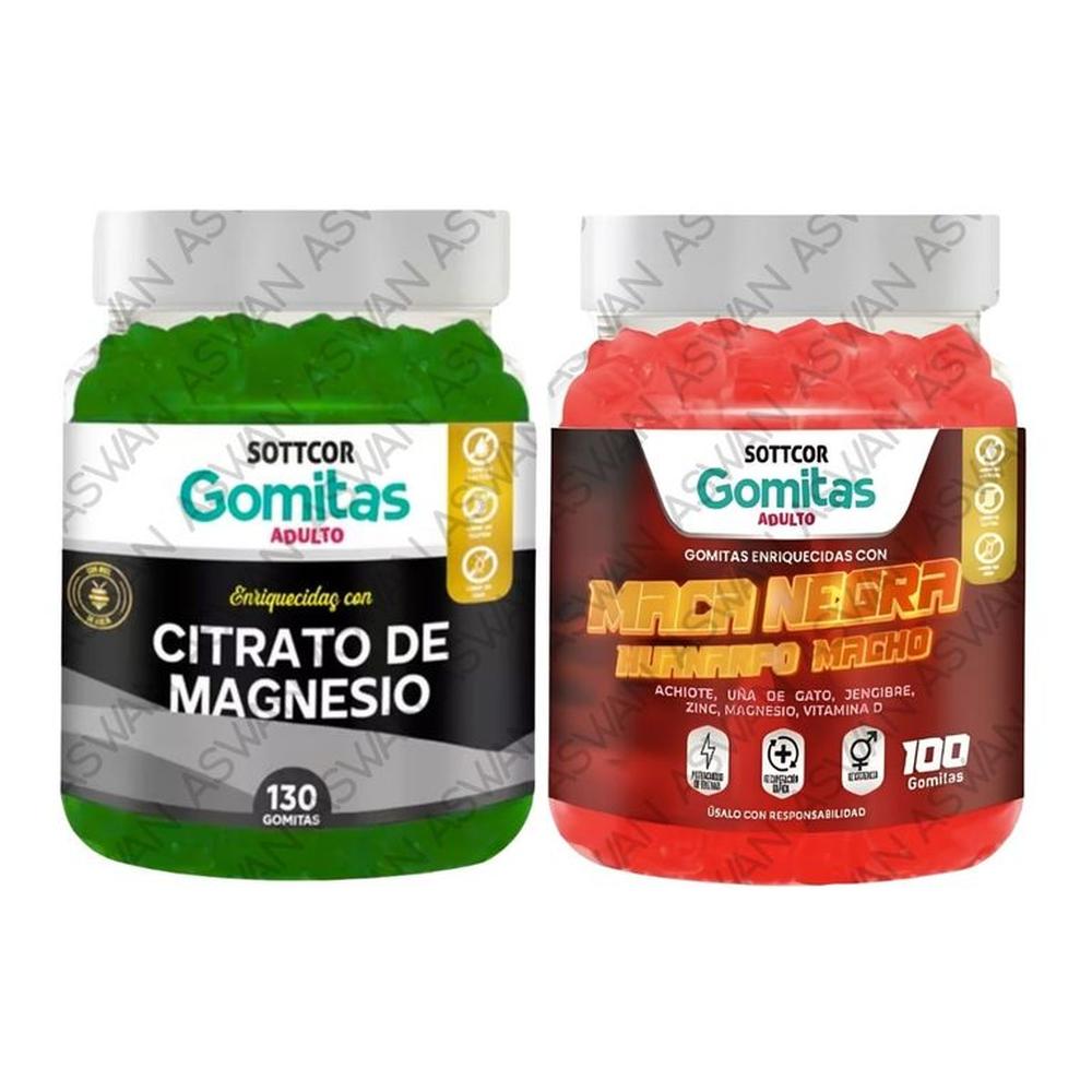 PACK ADULTO CITRATO DE MAGNESIO & MACA NEGRA 130 GOMITAS - SOTTCOR