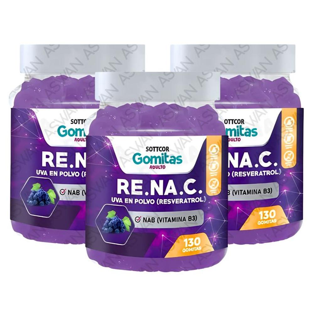 Pack De 3 Adulto De Resveratrol 130 Gomitas - SOTTCOR
