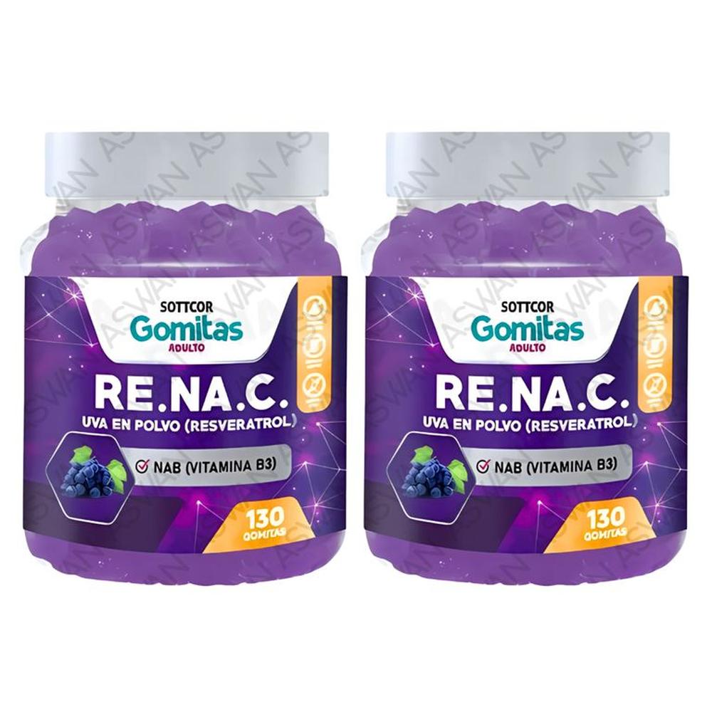 Pack De 2 Adulto De Resveratrol 130 Gomitas - SOTTCOR