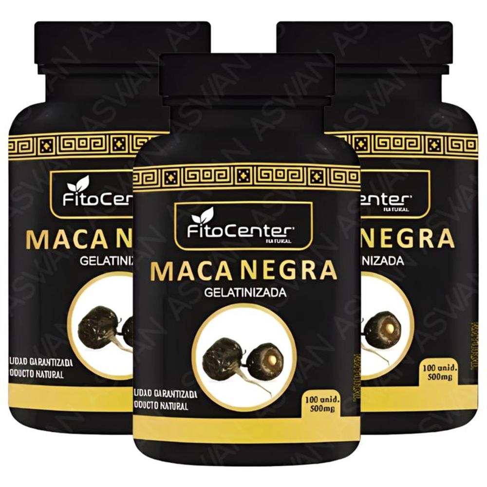 Pack de 3 Maca Negra Gelatinizada 100 unidades 500mg